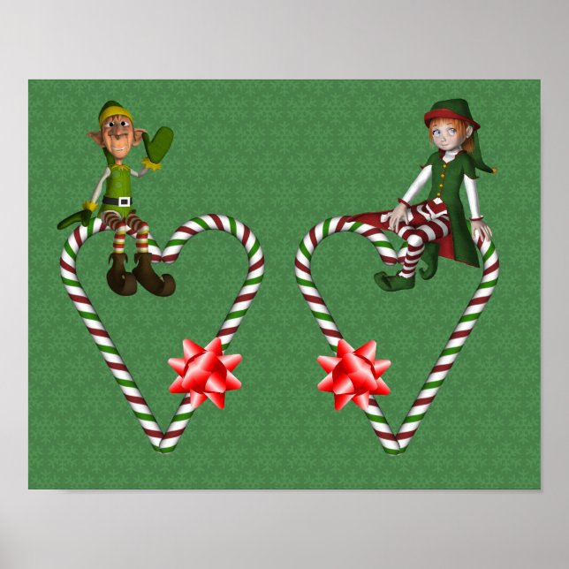 Póster Festividad de los Navidades del chica Elf Candy Ca (Frente)