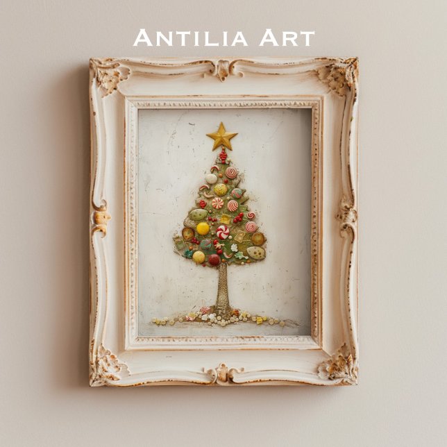 Póster Festividad de pintura de árboles de navidad con ca (Subido por el creador)