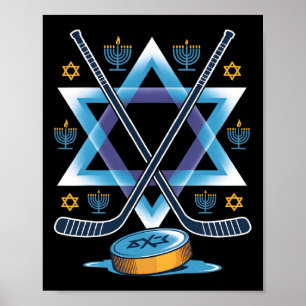 Póster Festividad Deportiva de Hanukká Menorá Estelar de