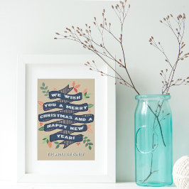 Póster Festividad en la pancarta de los Navidades florale