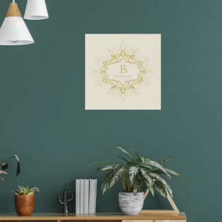 Póster Festividad Festiage Art Deco Frame Monograma vacac
