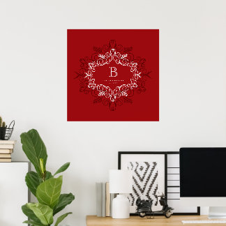 Póster Festividad Festiage Deco Frame Monograma Vacacione