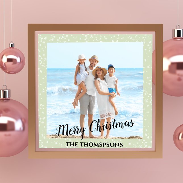 Póster Festividad navideña de Feliz Fotografía de caligra (Merry Christmas calligraphy script whimsical photo poster )