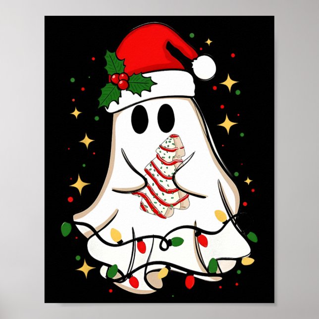 Póster Festividad navideña Santa Navidades retro Ghost Sa (Frente)