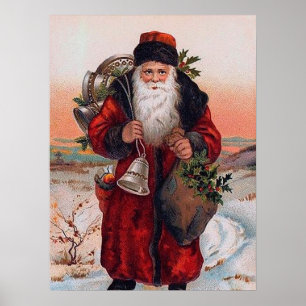 Póster festividad vintage navidad navideña