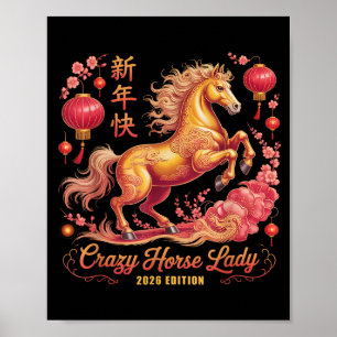 Póster Festivo 2026 Año De La Dama Del Caballo Loco Desde