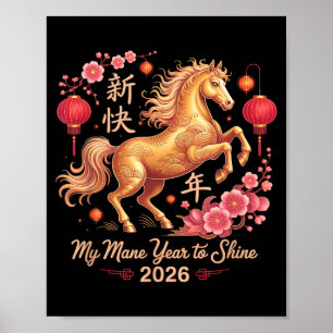 Póster Festivo 2026 Crazy Horse Lady Mi Año De Melena Par