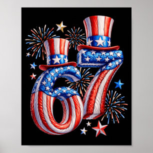 Póster Festivo 67 Meme Bandera Americana Usa Niños