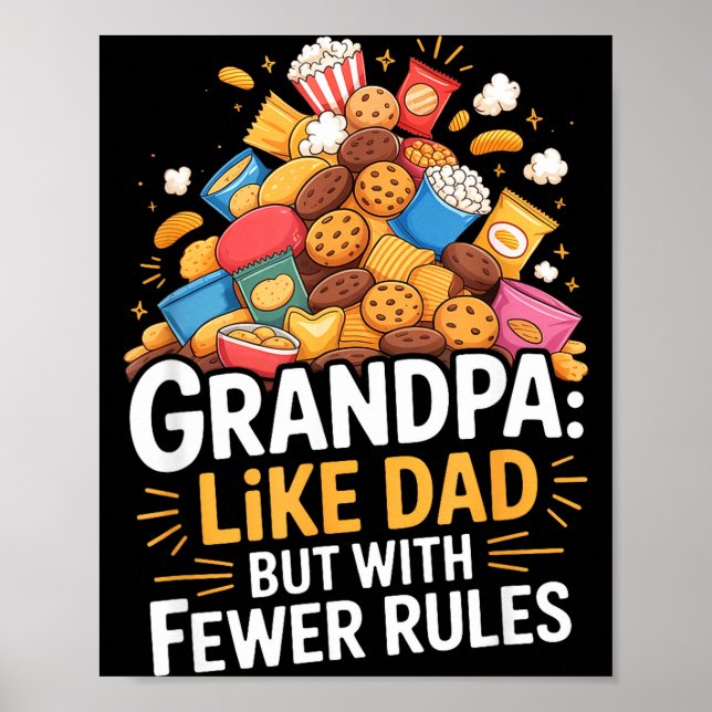 Póster Fewer Rules Funny Grandpa  (Frente)