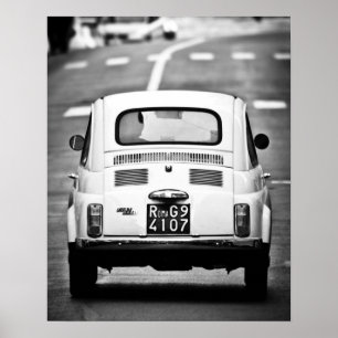Póster Fiat 500, cinquecento, en Roma, Italia,