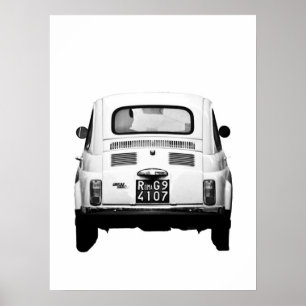 Póster Fiat 500, cinquecento vintage, Roma, Italia