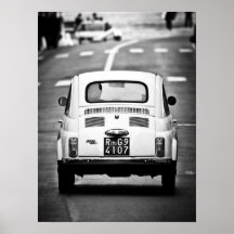 Fiat 500, cinquecento vintage, Roma Poster de Ital