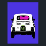 Póster Fiat 500 de Pop Art, cinquecento, en Roma, Italia<br><div class="desc">Una impresión de un Fiat 500,  cinquecento,  que filmé el año pasado en Roma. Una imagen clásica de arte pop de un gran coche vintage,  retro.</div>