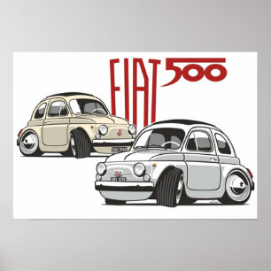 Póster Fiat 500 personalizado para Olivia