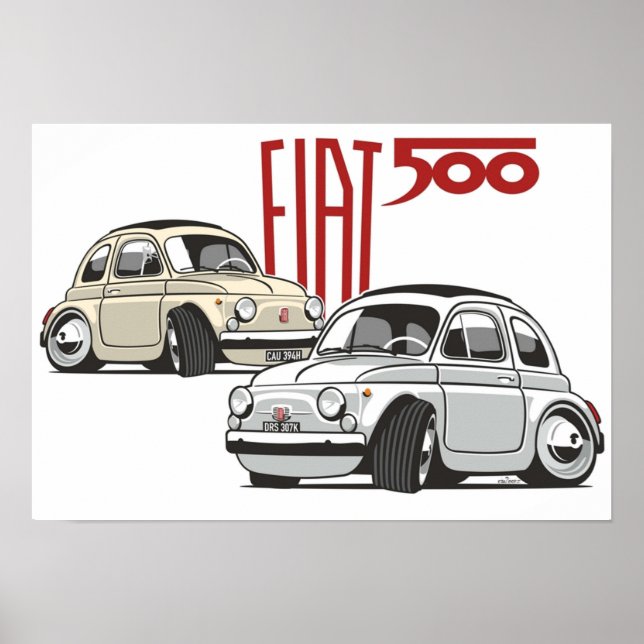 Póster Fiat 500 personalizado para Olivia (Frente)