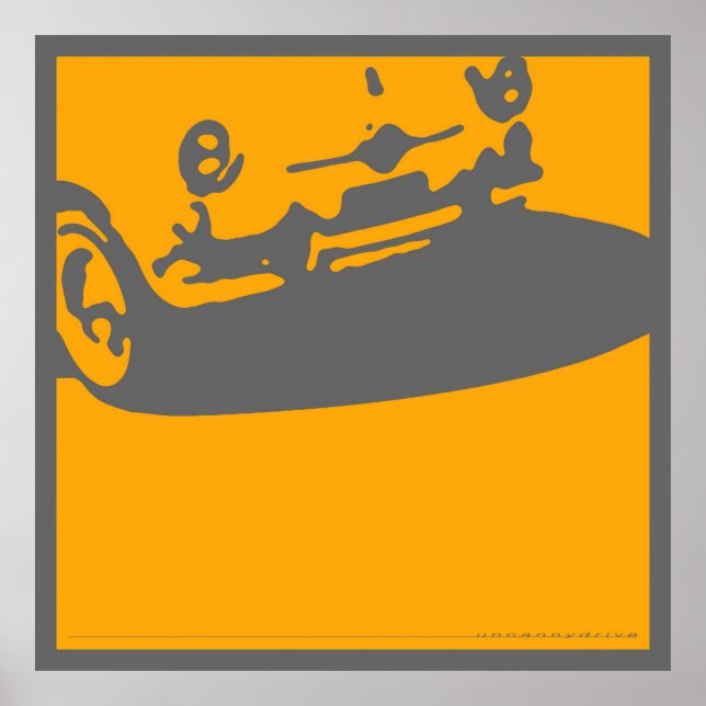 Póster Fiat 600 Detail, 1956 - Yellow on Grey Print (Frente)