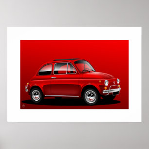 Póster Fiat clásico 500
