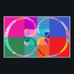 Póster Fibonacci Day, Pop Art, Typographic<br><div class="desc">Relación de oro,  espiral de Fibonacci. Estilo tipográfico,  pop art. ¡Celebrar el Día de Fibonacci el 23 de Noviembre! 1, 1, 2, 3.</div>