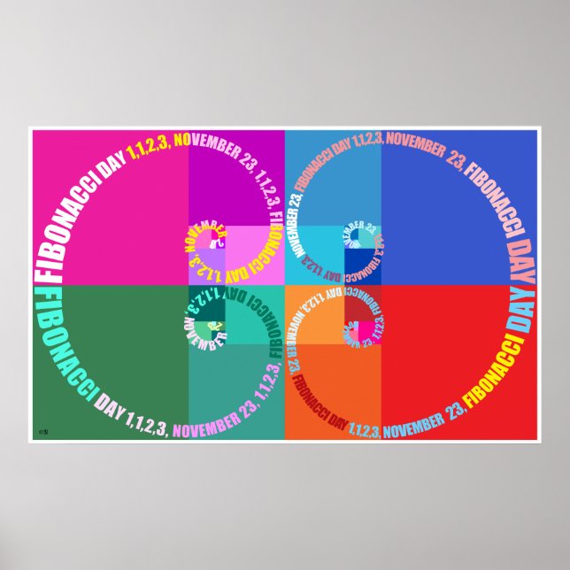 Póster Fibonacci Day, Pop Art, Typographic (Frente)