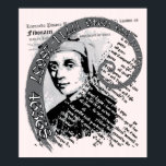 Póster Fibonacci Spiral<br><div class="desc">Decorate your (class) room with this poster of Fibonacci and his spiral, along with the first 25 numbers from the sequence. For those who love maths and science. The text is from Fibonacci's book on arithmetic Liber Abaci, and the man on the portrait is, of course, Fibonacci himself.</div>