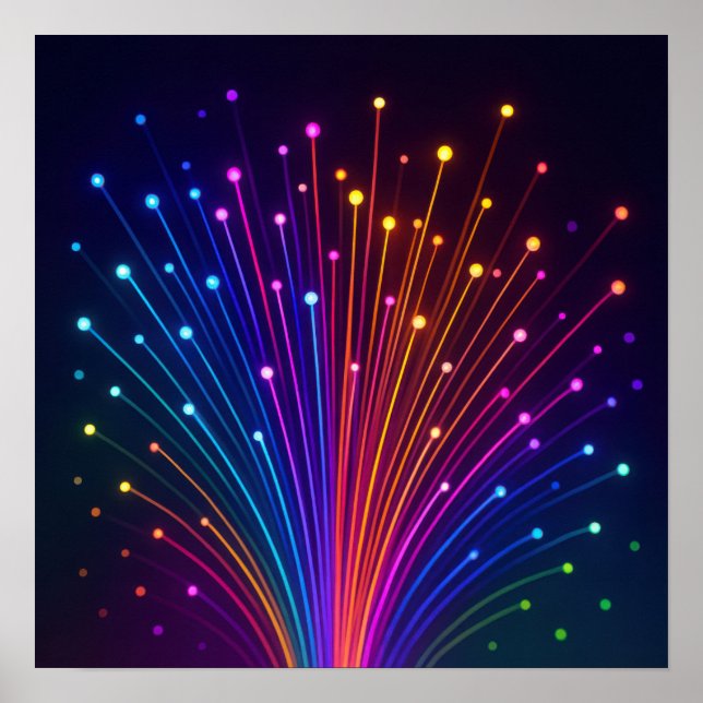 Póster Fibra Óptica colorida (Frente)