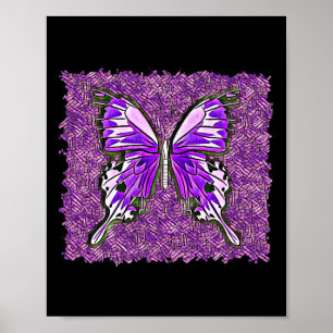 Póster Fibro Lupus Stainass Butterfly Art Spoonie