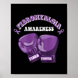 Póster Fibromialgia Conciencia Cinta Guantes de boxeo Fib