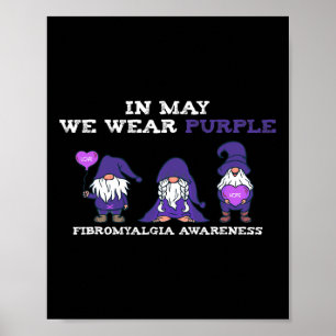 Póster Fibromialgia Conciencia Fibro-en mayo Usamos Púrpu