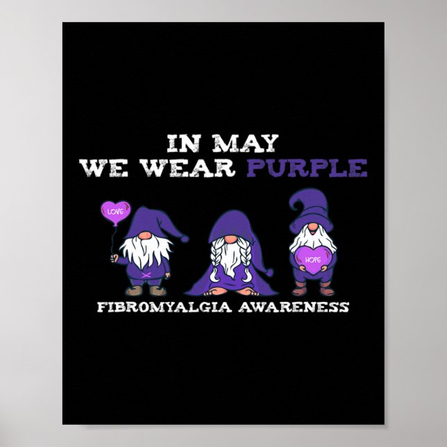 Póster Fibromialgia Conciencia Fibro-en mayo Usamos Púrpu (Frente)
