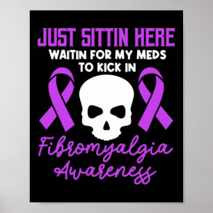Póster Fibromialgia Conciencia Fibro Guerrero Púrpura Cin