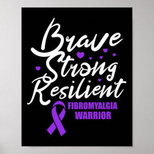 Póster Fibromialgia Guerrero valiente fuerte y resistente