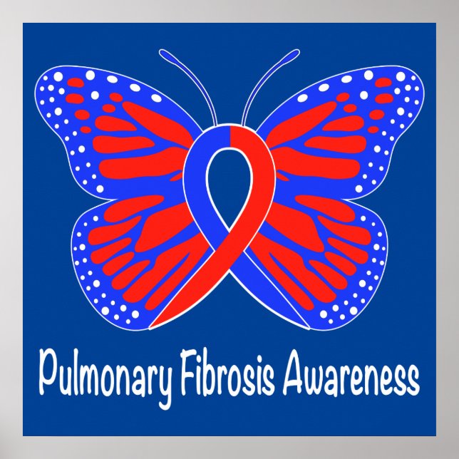 Póster Fibrosis pulmonar Conciencia Mariposa (Frente)