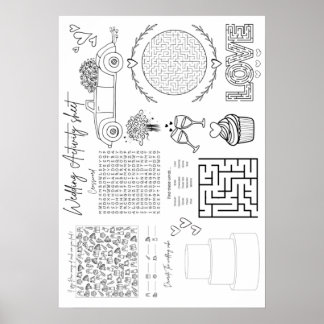 Póster Ficha de actividad de boda infantil