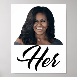 Póster Fiddlesticks Tees a las mujeres su Michelle Obama 