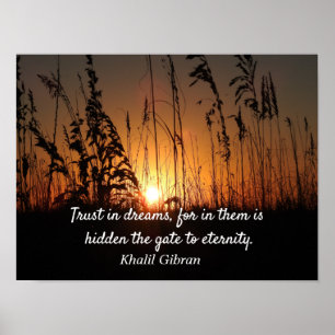 Póster Fideicomiso en sueños -cita de Khalil Gibran