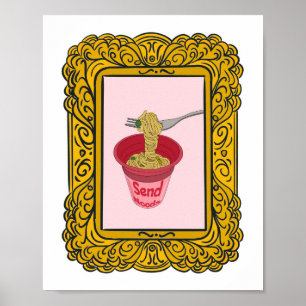 Póster Fideo, envía fideos divertidos