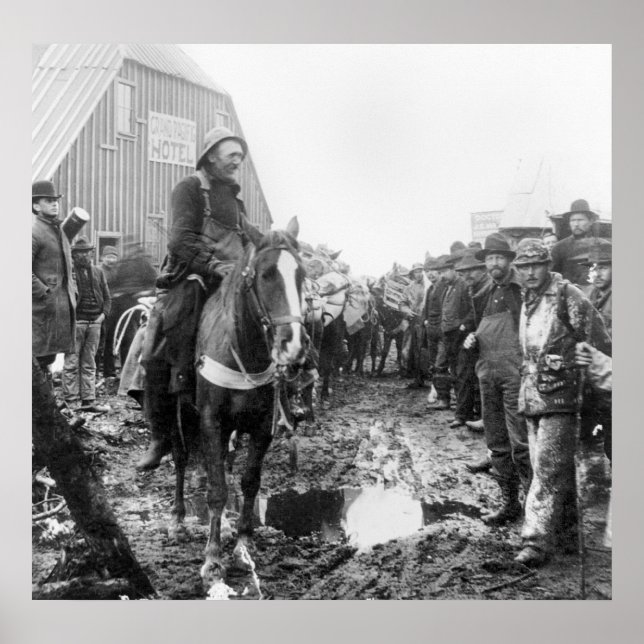 Póster Fiebre del oro en Alaska, años 1890 (Frente)