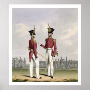 Póster Field Officers of the Royal Marines, plate 2 from