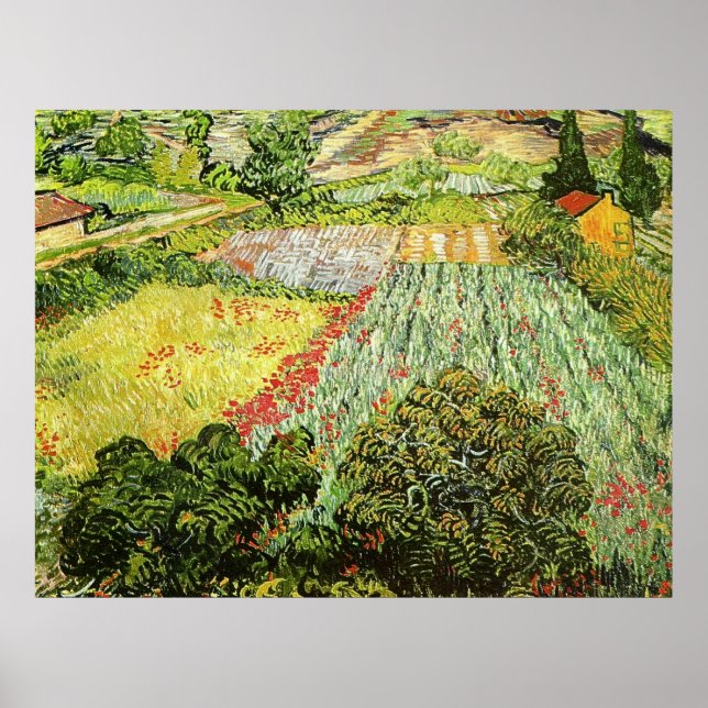 Póster "Field with Poppies" de Vincent van Gogh (1889) (Frente)