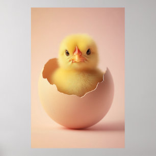 Póster Fierce Chick en Eggshell