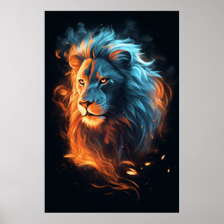 Póster Fierce Fiery Lion