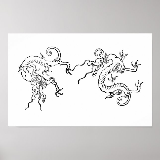 Póster  Fierce & Flowing – Japanese Dragon Art (Frente)