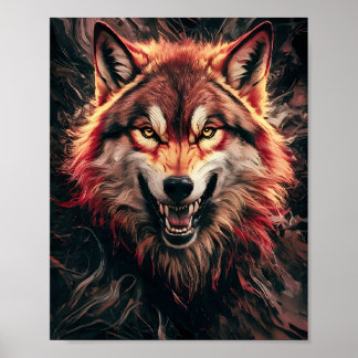 Póster Fierce Wolf Retrato