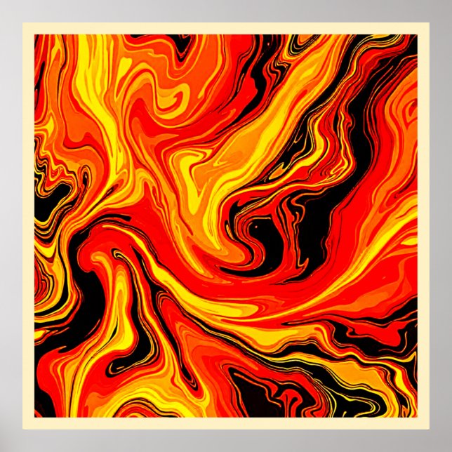 Póster Fiery Abstract Swirls of Emotion (Frente)