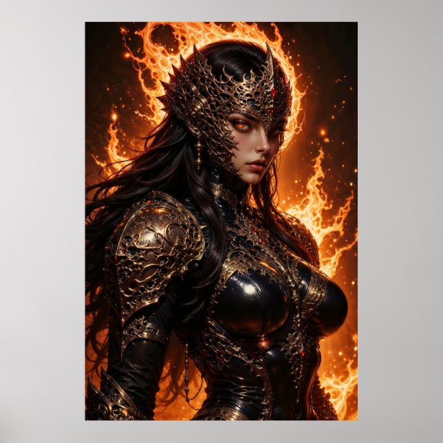 Póster Fiery Amazon Warrior Poster (Frente)