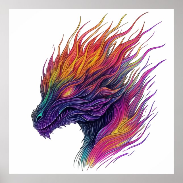 Póster Fiery Dragon Head (Frente)