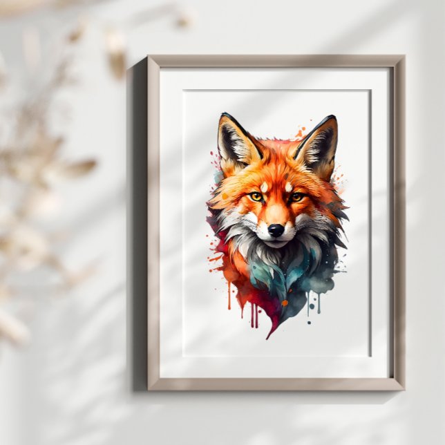 Póster Fiery Fox Beauty Watercolor Animal Wall Art (Subido por el creador)