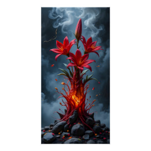 Póster Fiery Lily Fantasy