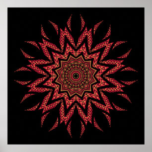 Póster Fiery Mandala