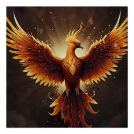 Póster Fiery Phoenix Cushion